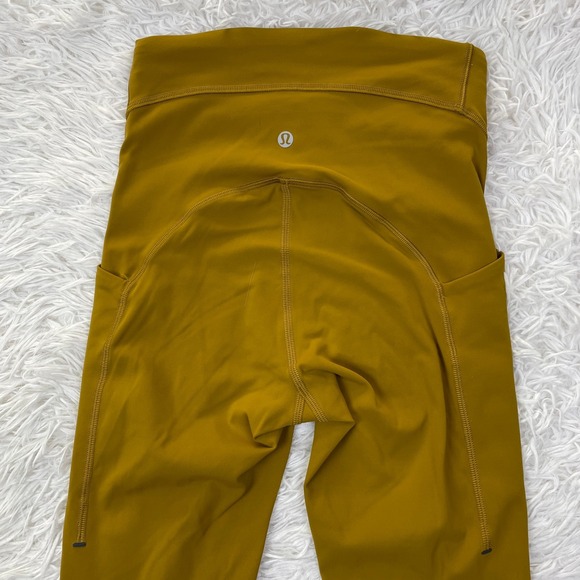 Lululemon Pants Womens 4 Gold Spice Power Thru High Rise Tight 25" Leggings Yoga - Picture 10 of 12